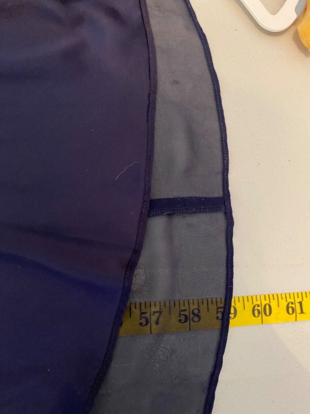 Eliza J Navy Blue Sleeveless Chiffon Evening Gown Beaded Waist Size 4 - Picture 8 of 12